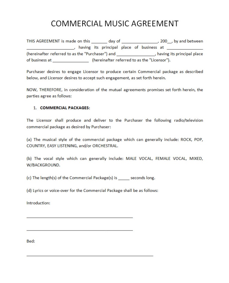 Record Label Artist Contract Template